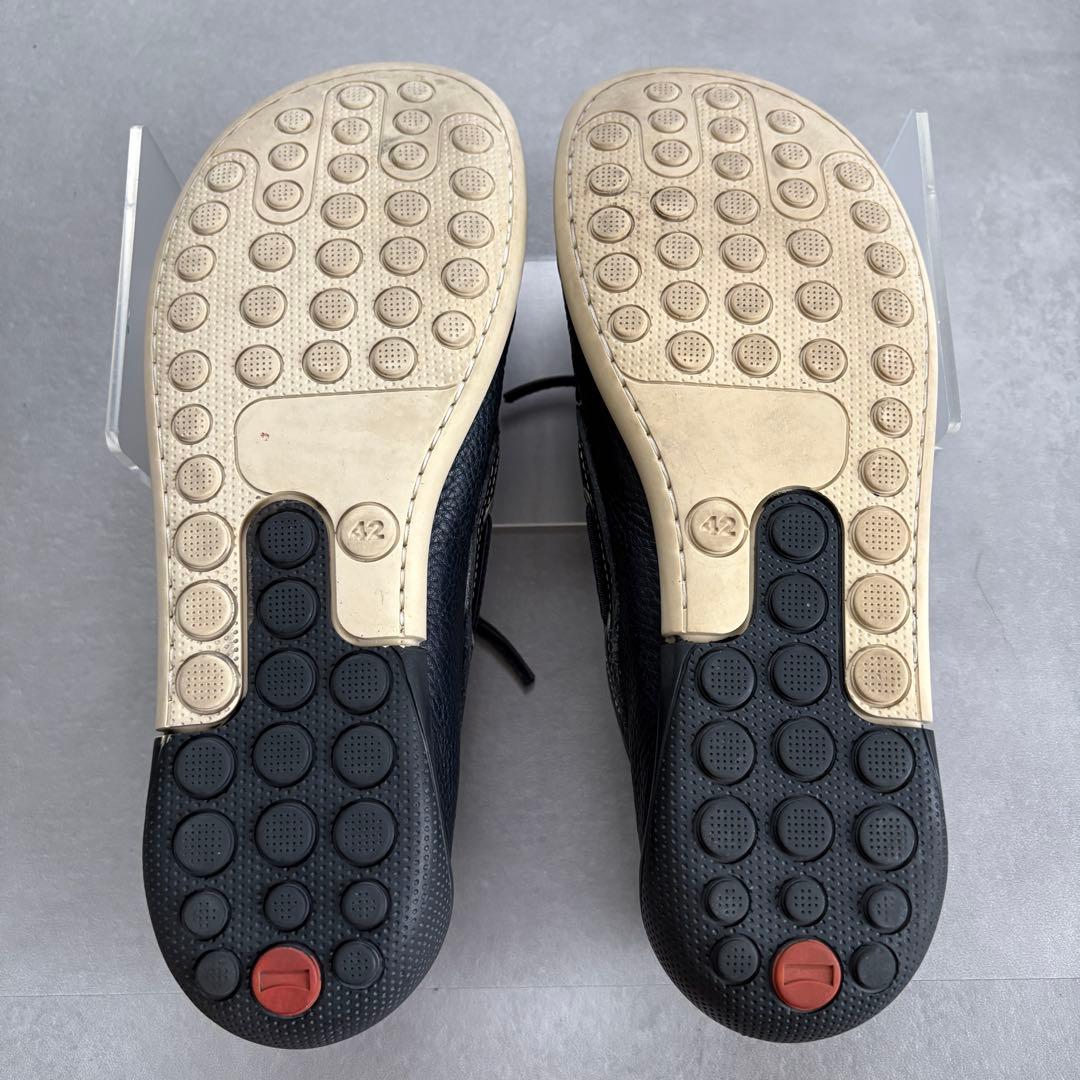 カンペール レザーデッキシューズ 極美品 シボ革 革靴 ネイビー 【42】