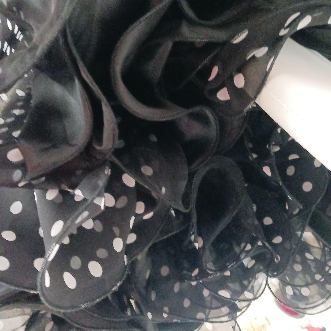 社交ダンス用ドレス 黒と白の水玉模様