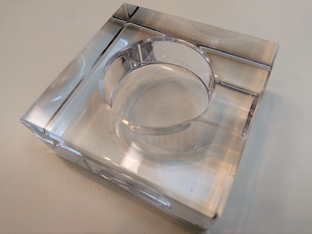 【新品 美品】GUCCI クリスタル灰皿 スクエア