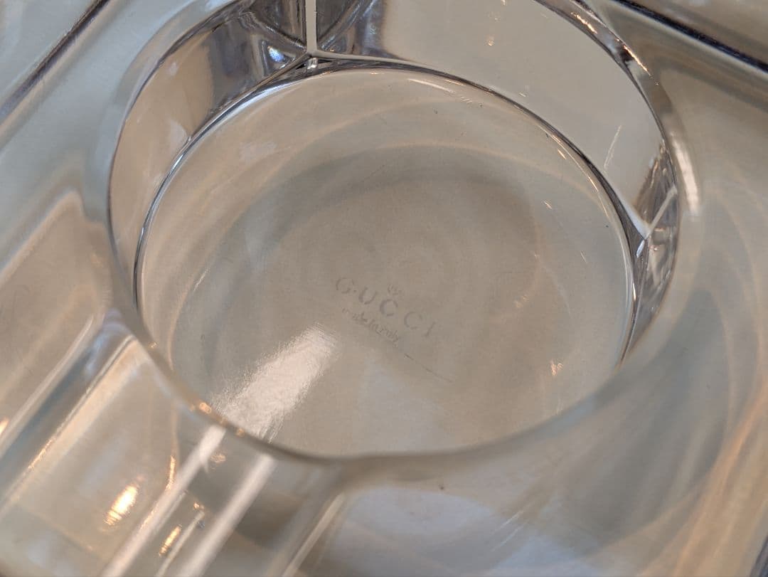 【新品 美品】GUCCI クリスタル灰皿 スクエア