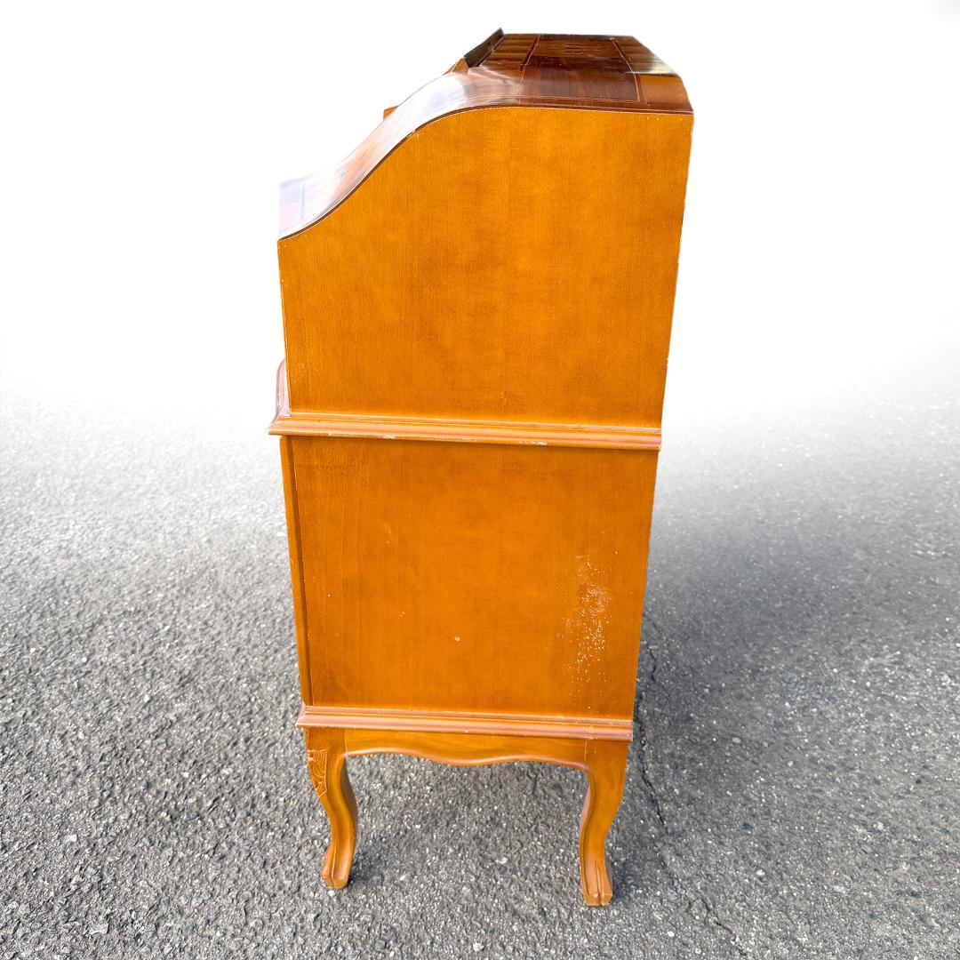 ライティングビューロー 猫脚 イタリア製 鍵付き 象嵌 アンティーク チェスト