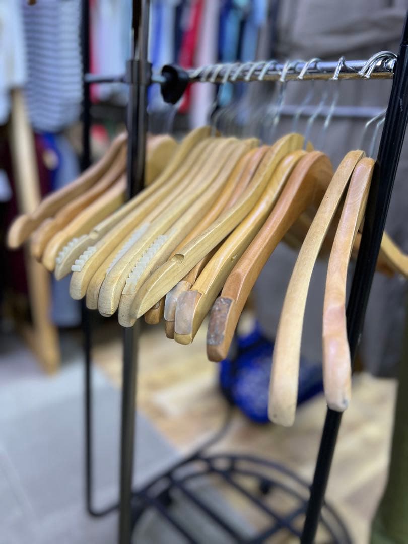 ウッド 木製 100本 50本 ハンガー ディスプレイ 古着 アパレル 什器