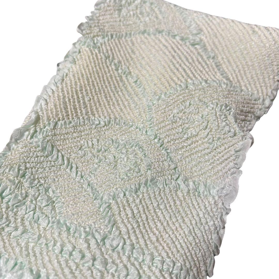 新品　美品　しつけ付き　袷　正絹　縮緬　友禅　型染め　小紋　フルセット　塩瀬