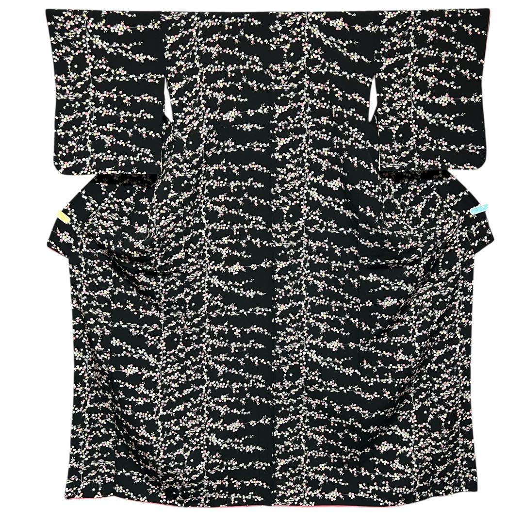 新品　美品　しつけ付き　袷　正絹　縮緬　友禅　型染め　小紋　フルセット　塩瀬