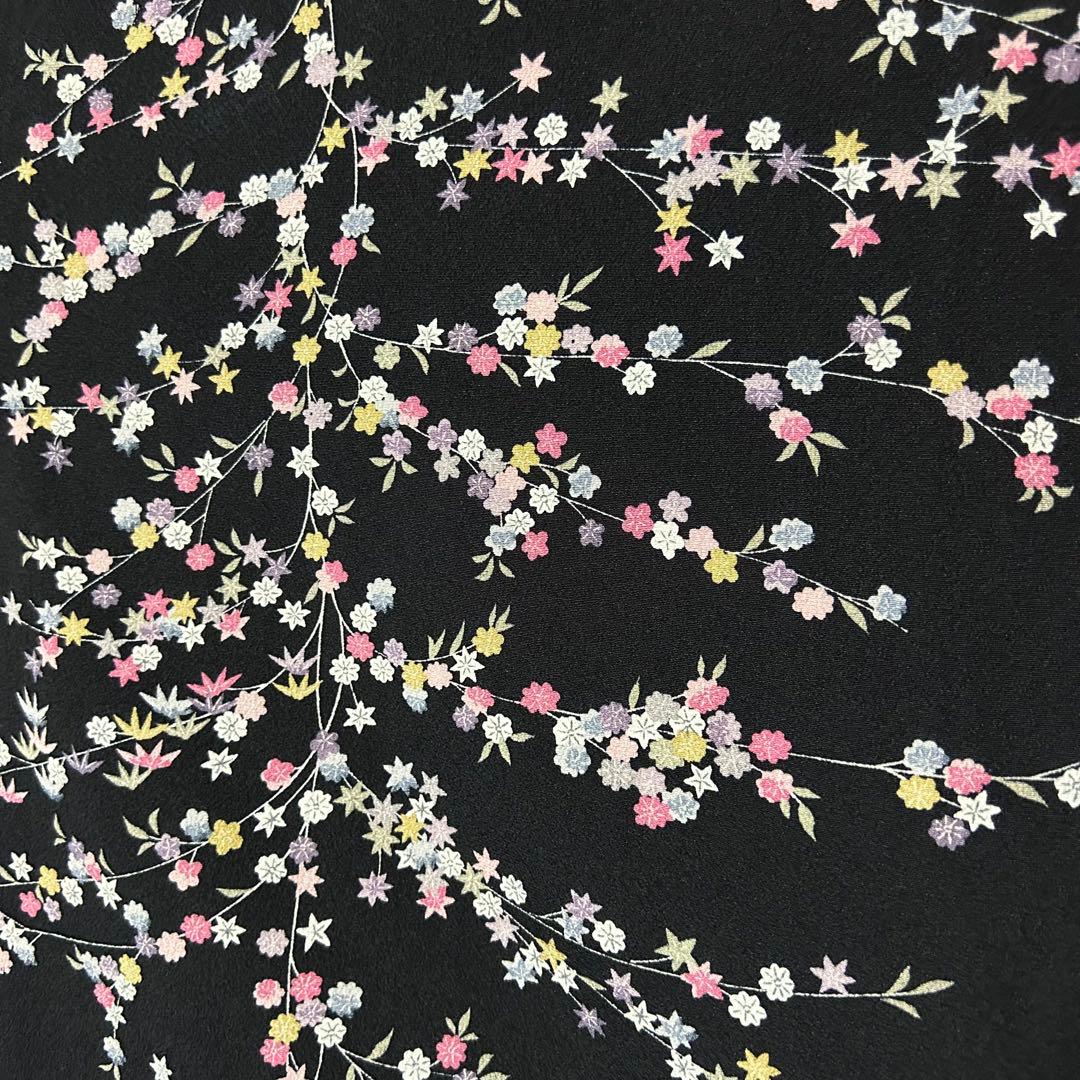 新品　美品　しつけ付き　袷　正絹　縮緬　友禅　型染め　小紋　フルセット　塩瀬