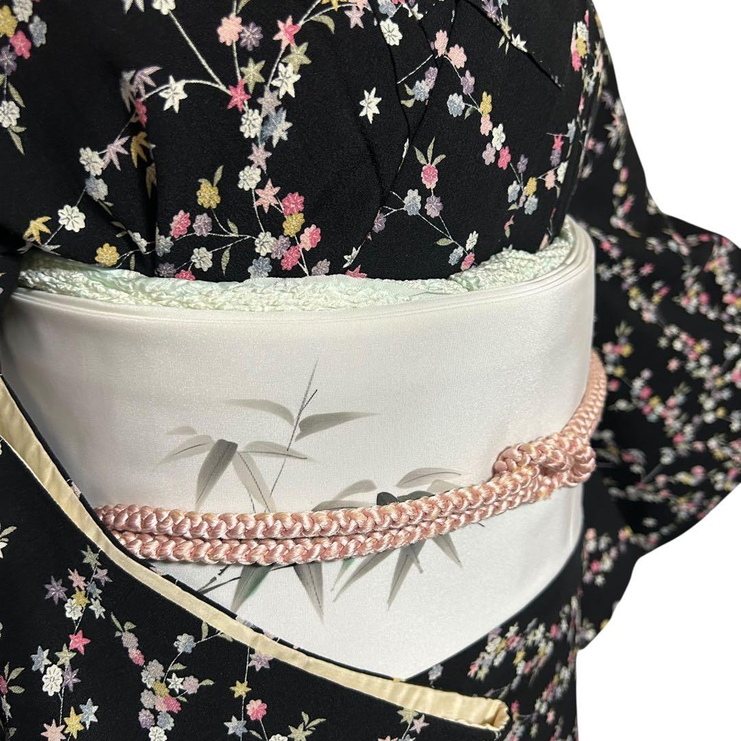 新品　美品　しつけ付き　袷　正絹　縮緬　友禅　型染め　小紋　フルセット　塩瀬