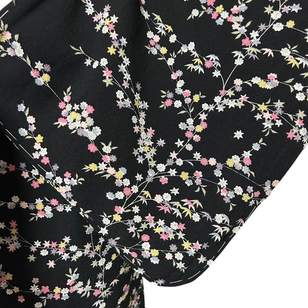 新品　美品　しつけ付き　袷　正絹　縮緬　友禅　型染め　小紋　フルセット　塩瀬