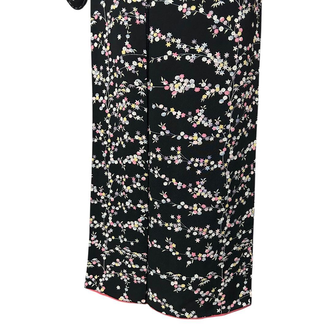 新品　美品　しつけ付き　袷　正絹　縮緬　友禅　型染め　小紋　フルセット　塩瀬