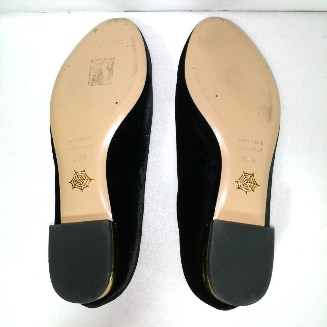 charlotte olympia フラットシューズ　ベロア　猫