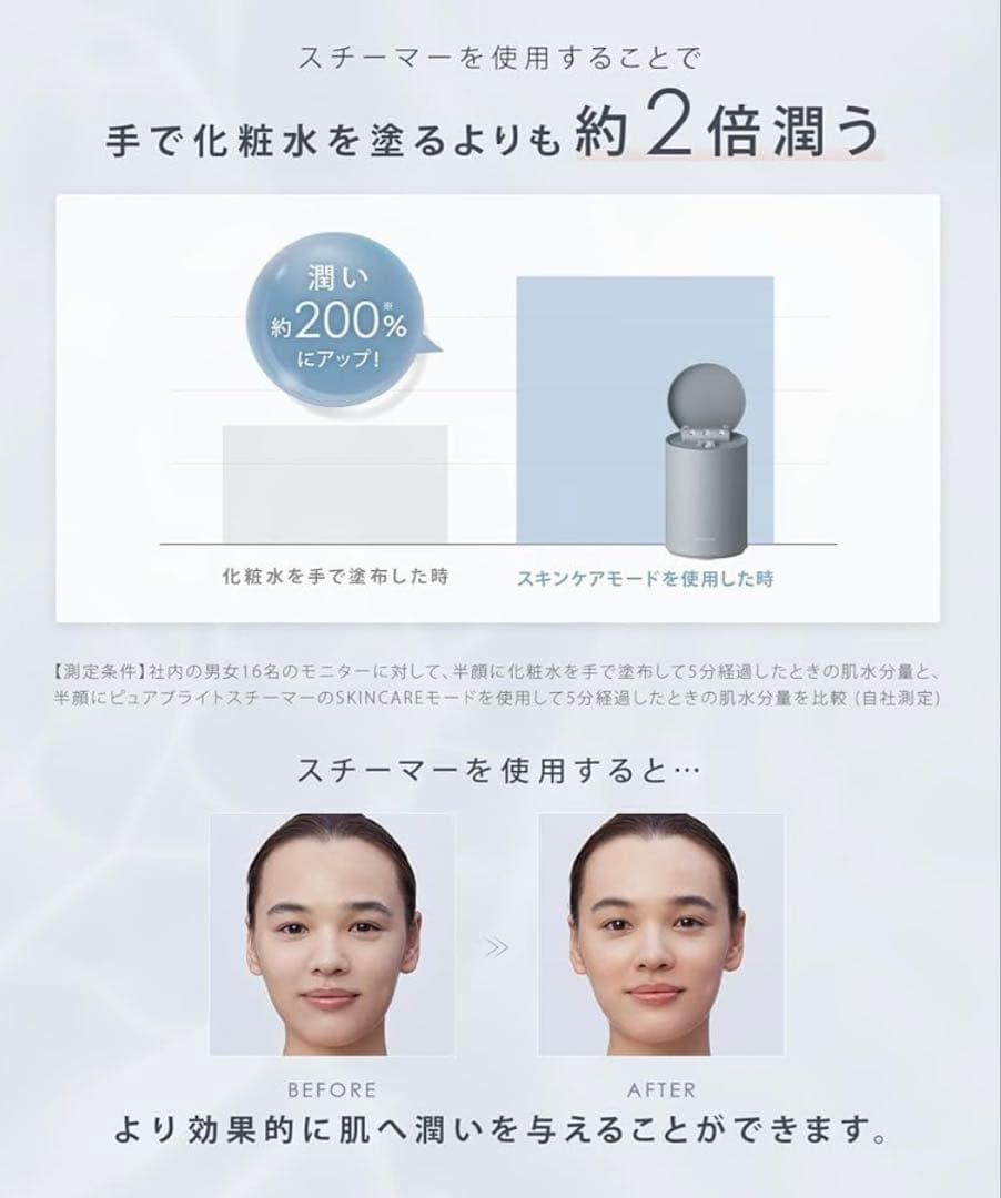 SALONIA フェイススチーマー グレー