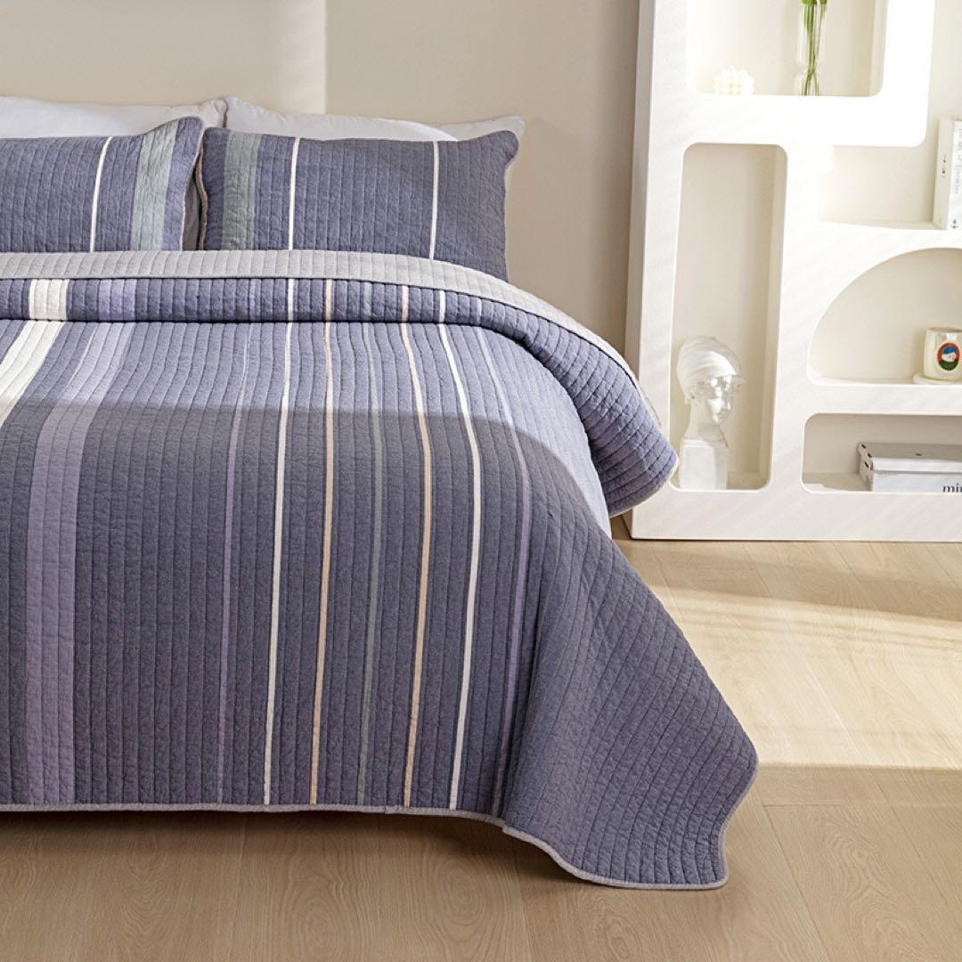 キルトベッドカバー3点セット綿マルチカバー キルティング 166