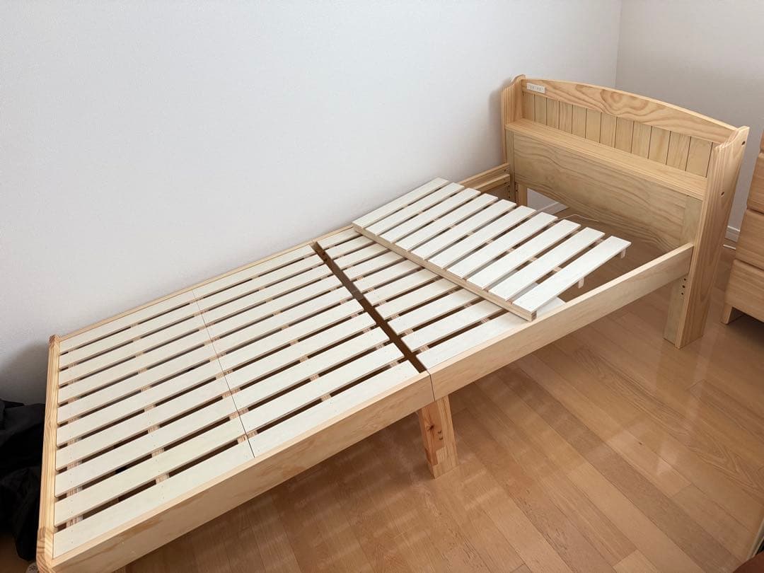 【ニトリ すのこベッドフレーム】 シングル 木製 ナチュラルウッド ３段階調節