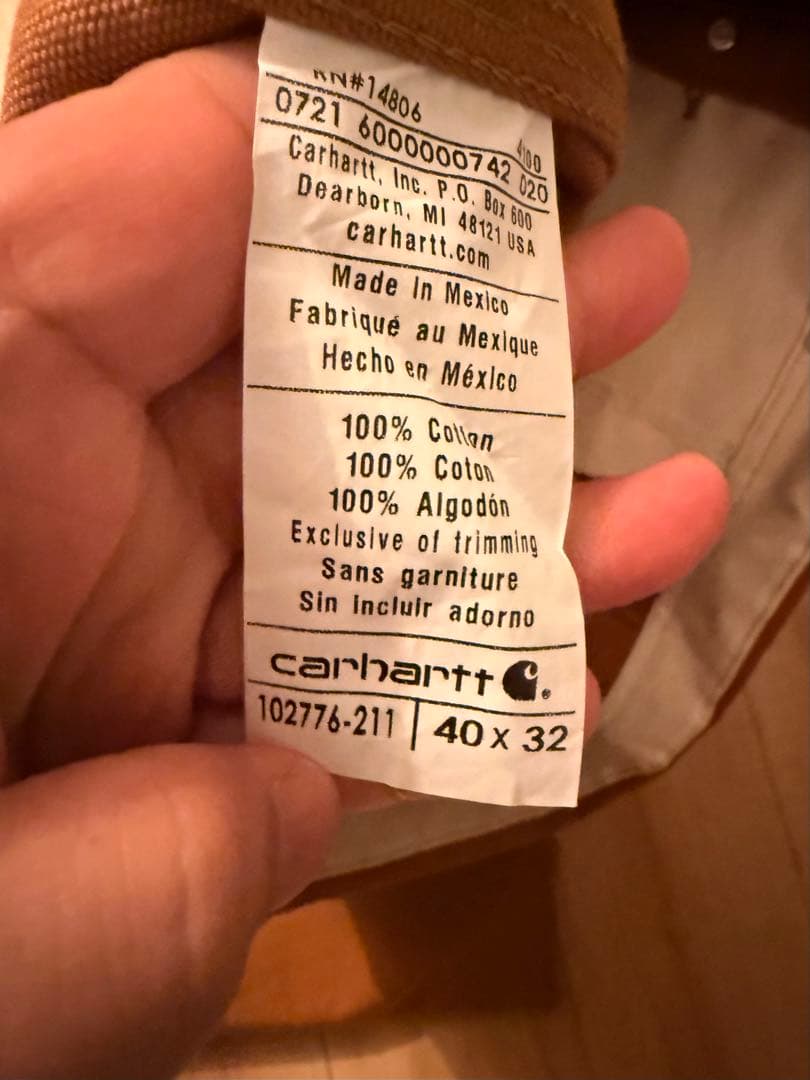 パンツ Carhartt Duck BIB Overall w40L32