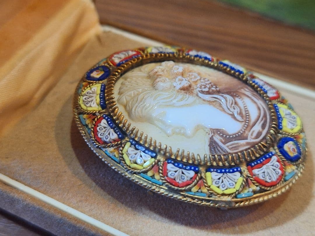 激レア　ローマンモザイク　磁器カメオ　イタリア