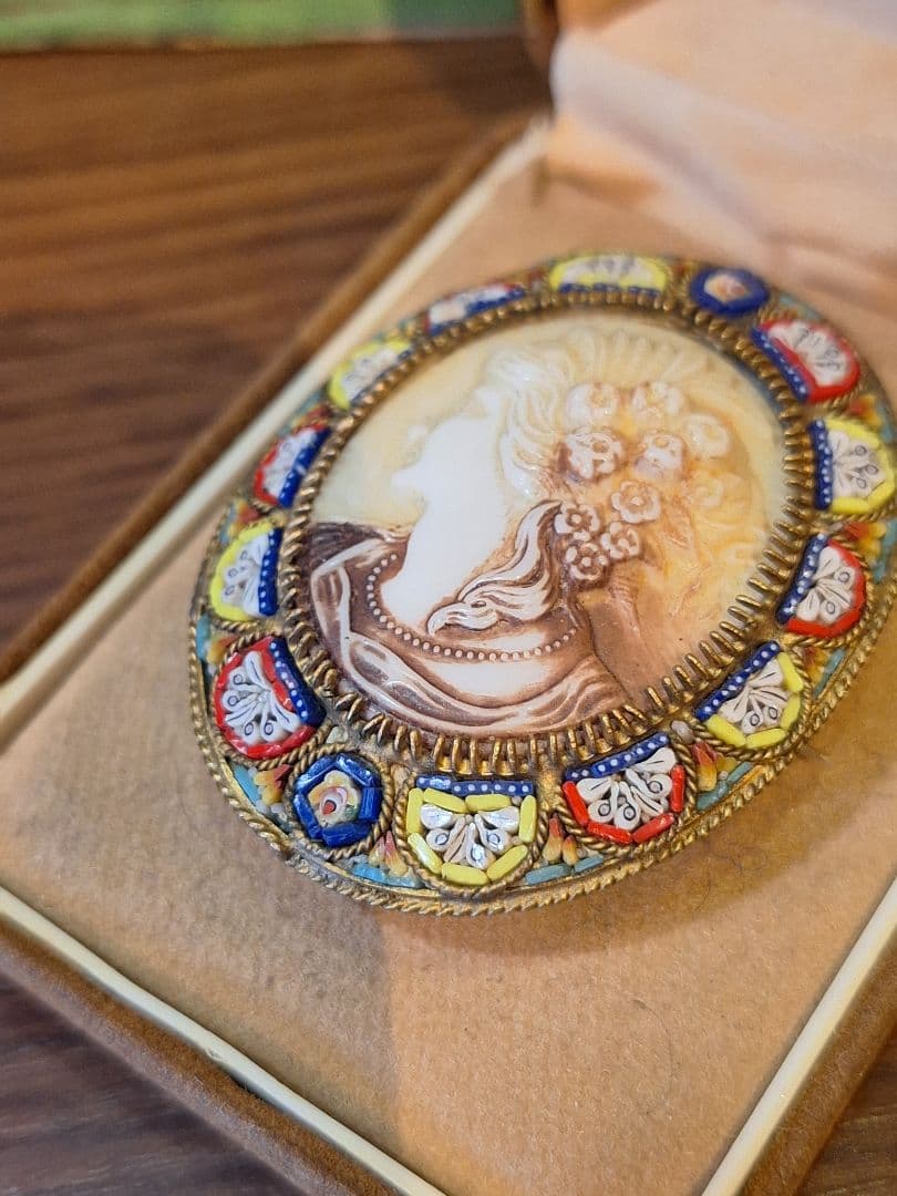 激レア　ローマンモザイク　磁器カメオ　イタリア