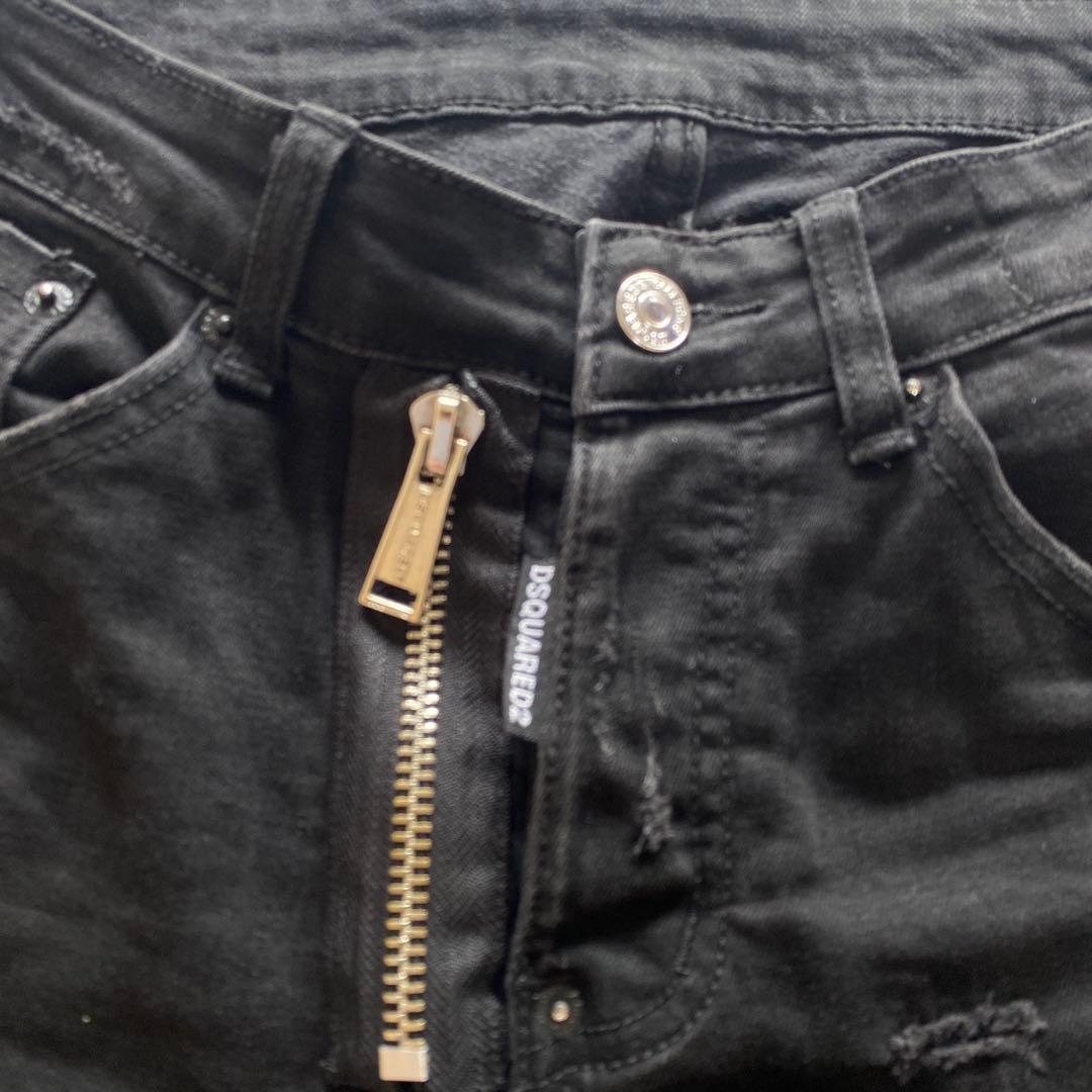 DSQUARED2 ブラックデニム　ダメージペイント　グランジ　W31 ジーンズ