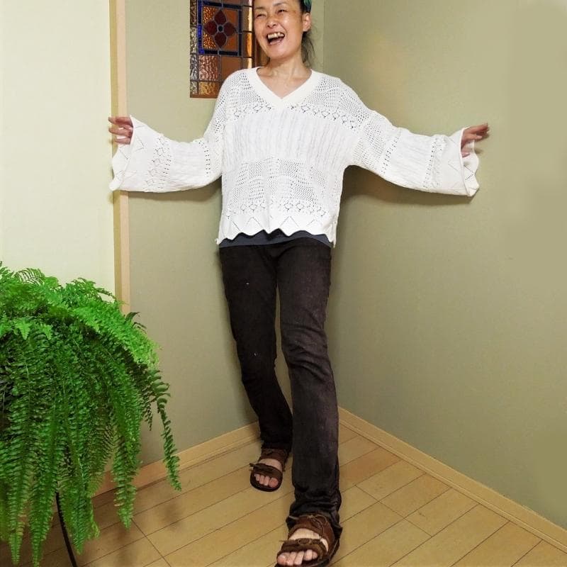 asana ヘンプコットン ヨガパンツ●草木染めパープル