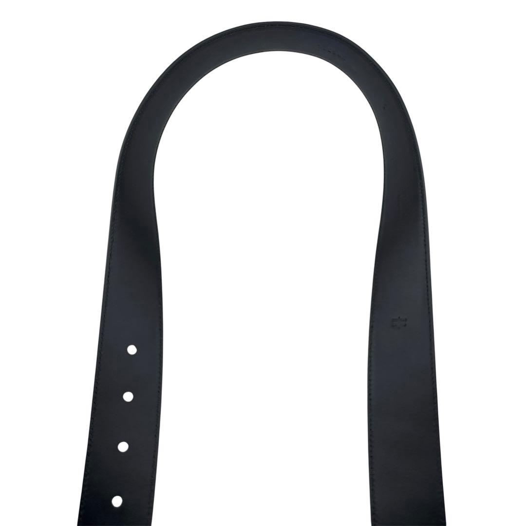 未使用級◇プラダ レザー トライアングルロゴ 三角プレート ホワイト ベルト