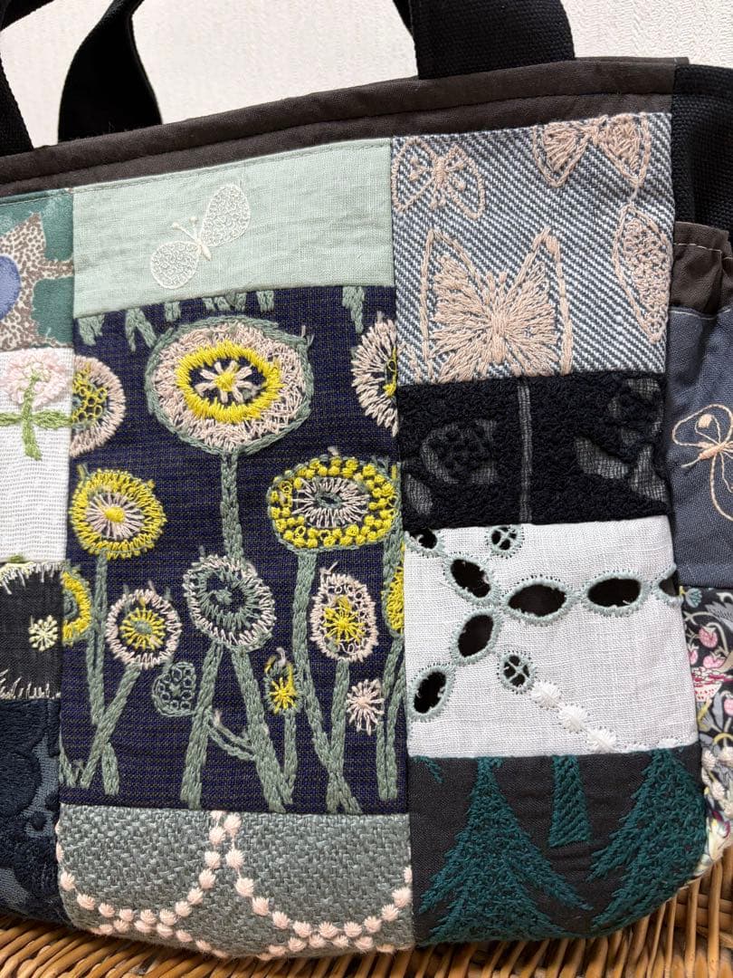 ミナペルホネン＊パッチギャザポケファスナートートL✂️ハンドメイド