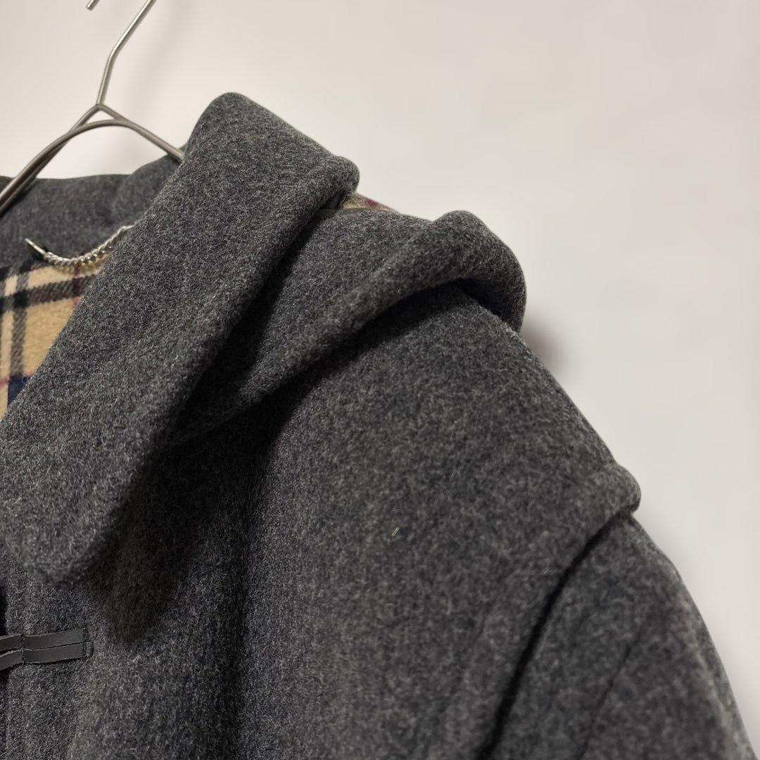 英国製 バーバリーロンドン ダッフルコート 50 L グレー ノバチェック