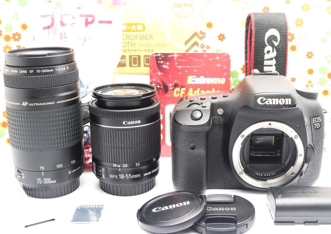 キャノン Canon EOS 7D☆スマホ転送☆ダブルレンズ！☆一眼レフ