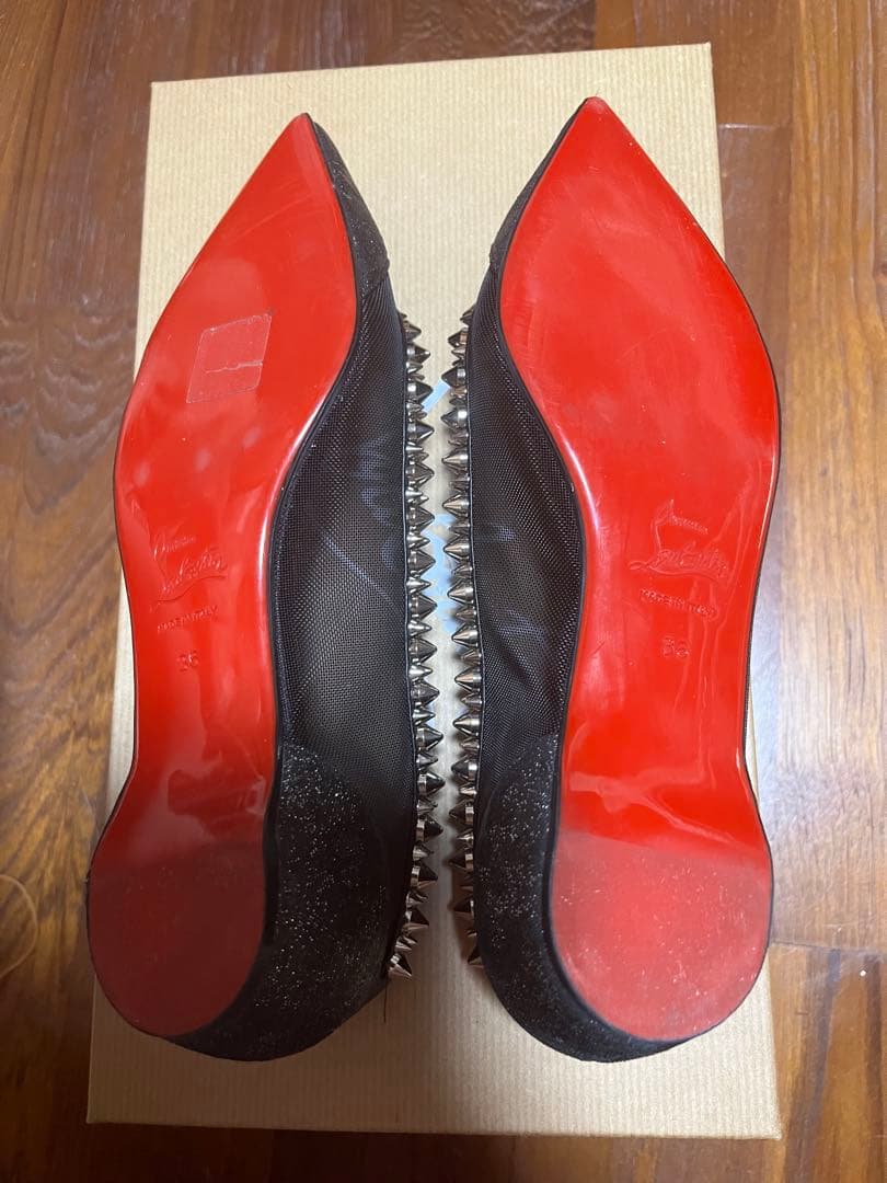 クリスチャンルブタン　フラットシューズ　スパイクスタッズ　36 23cm