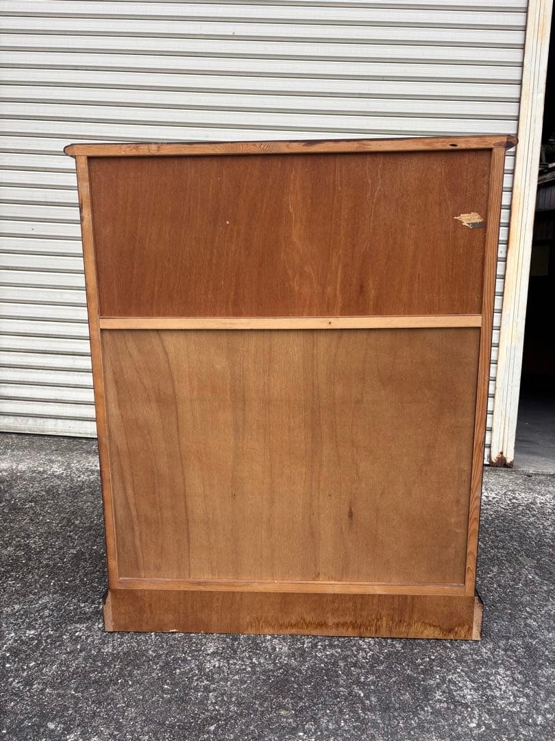 木製文机 ダークブラウン 4引き出し