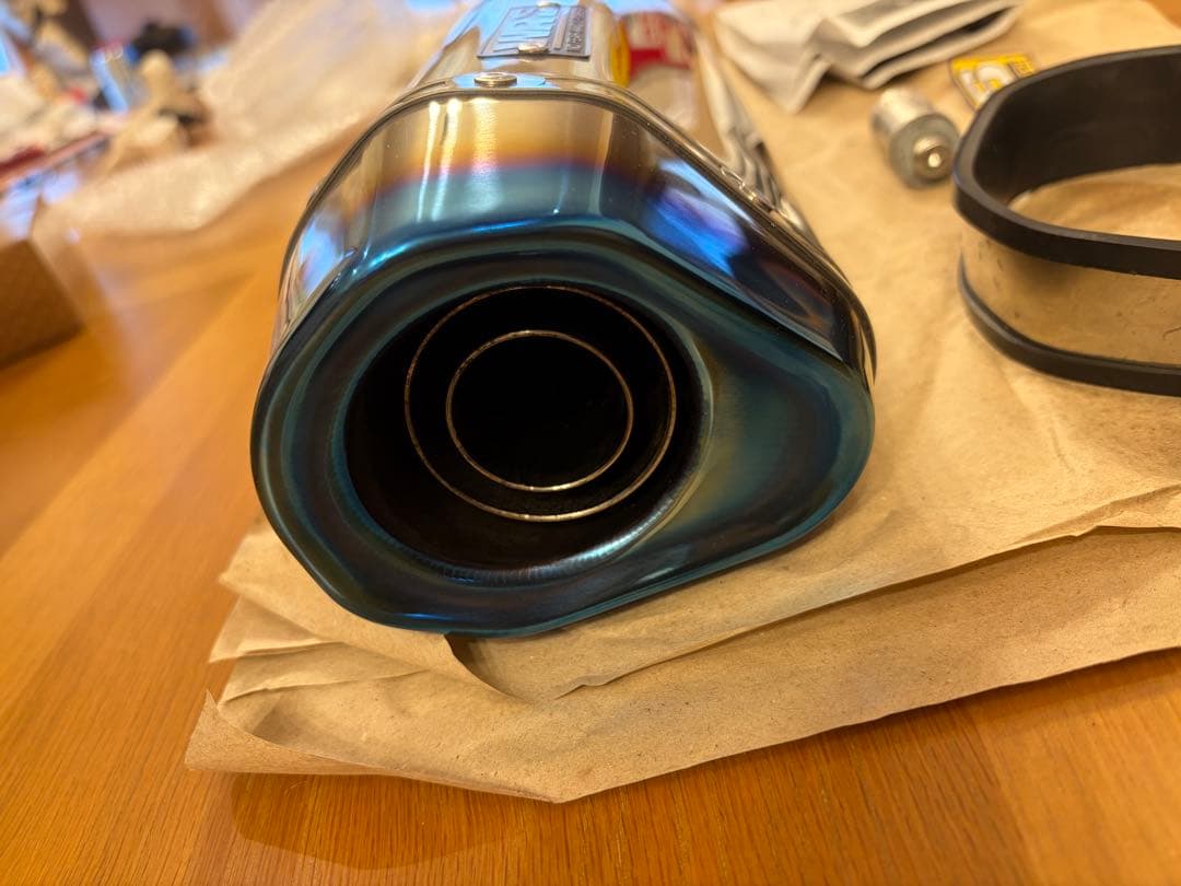 WR’S Ninja400 スリップオンマフラー　焼き色チタン