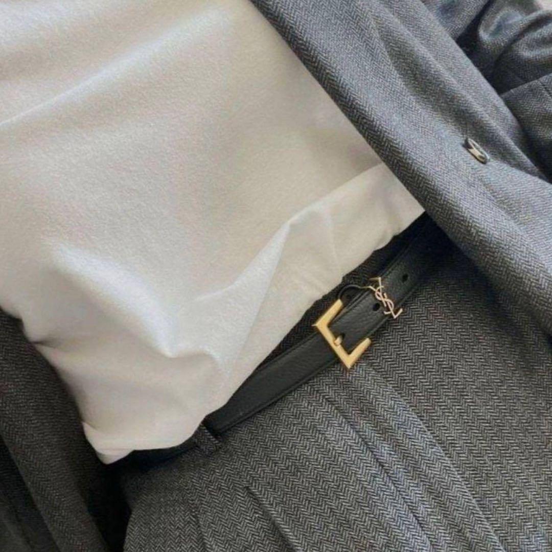 YSL ベルト ゴールド ロゴ