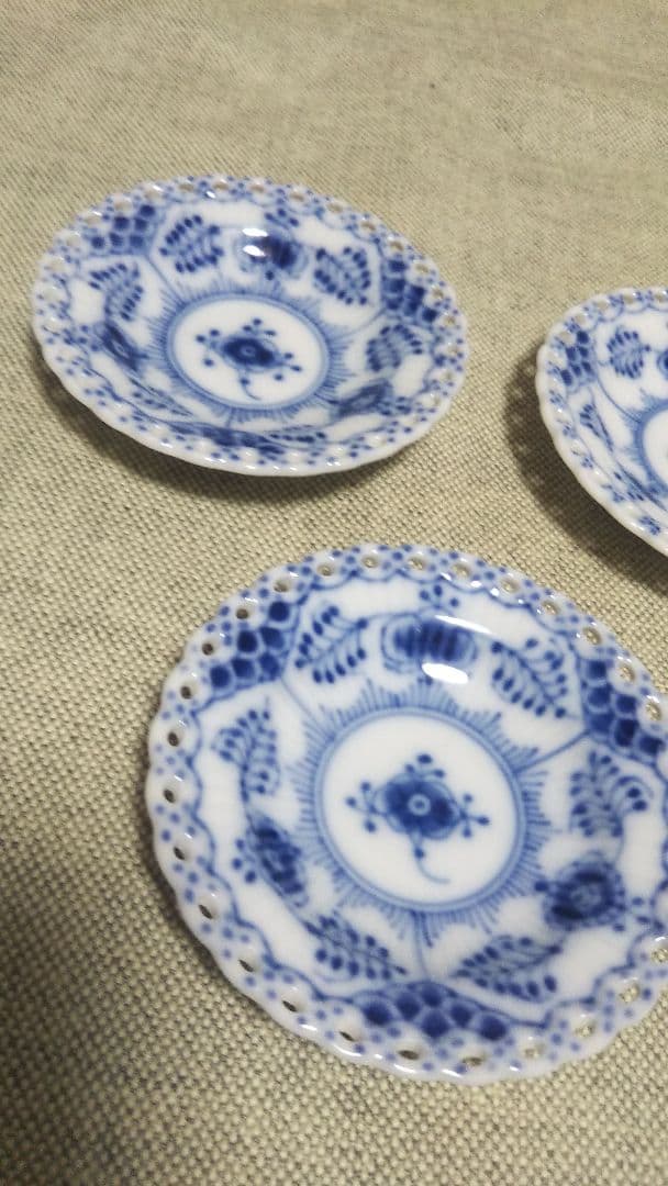 ロイヤルコペンハーゲン 豆皿 フルレース ブルーフルーテッド バタープレート