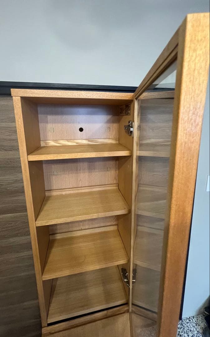 無印　木製ガラスキャビネット　廃盤品