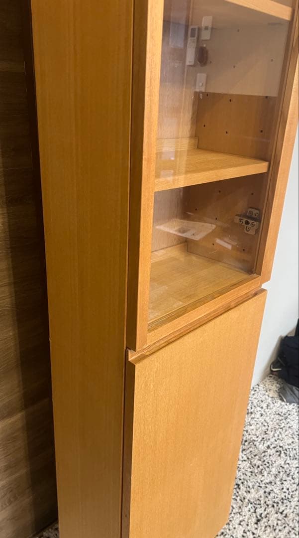 無印　木製ガラスキャビネット　廃盤品