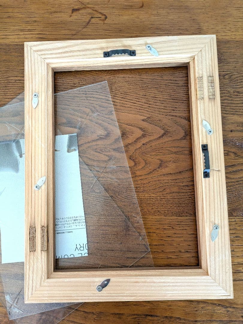 古材レトロガラスフレーム 3枚セット　ハンドメイド作品額　写真たてフォトフレーム