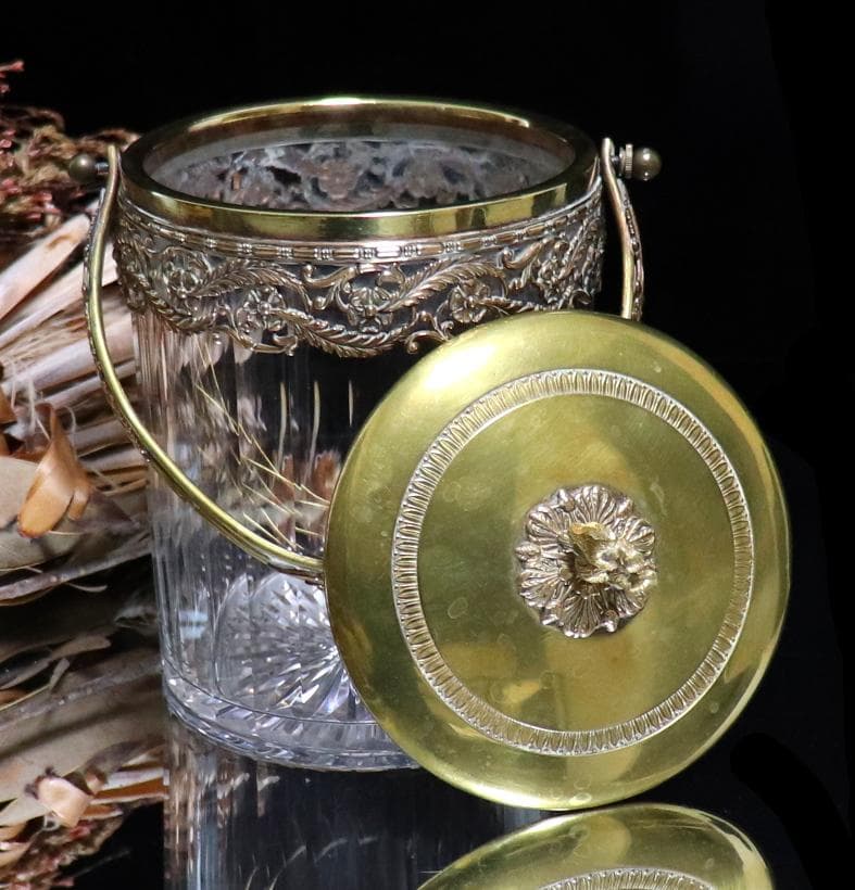 オールド・バカラ 1890年頃 極稀少 金装飾イーグル ビスケットジャー 1kg