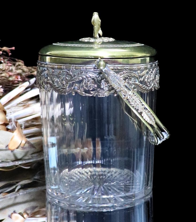 オールド・バカラ 1890年頃 極稀少 金装飾イーグル ビスケットジャー 1kg