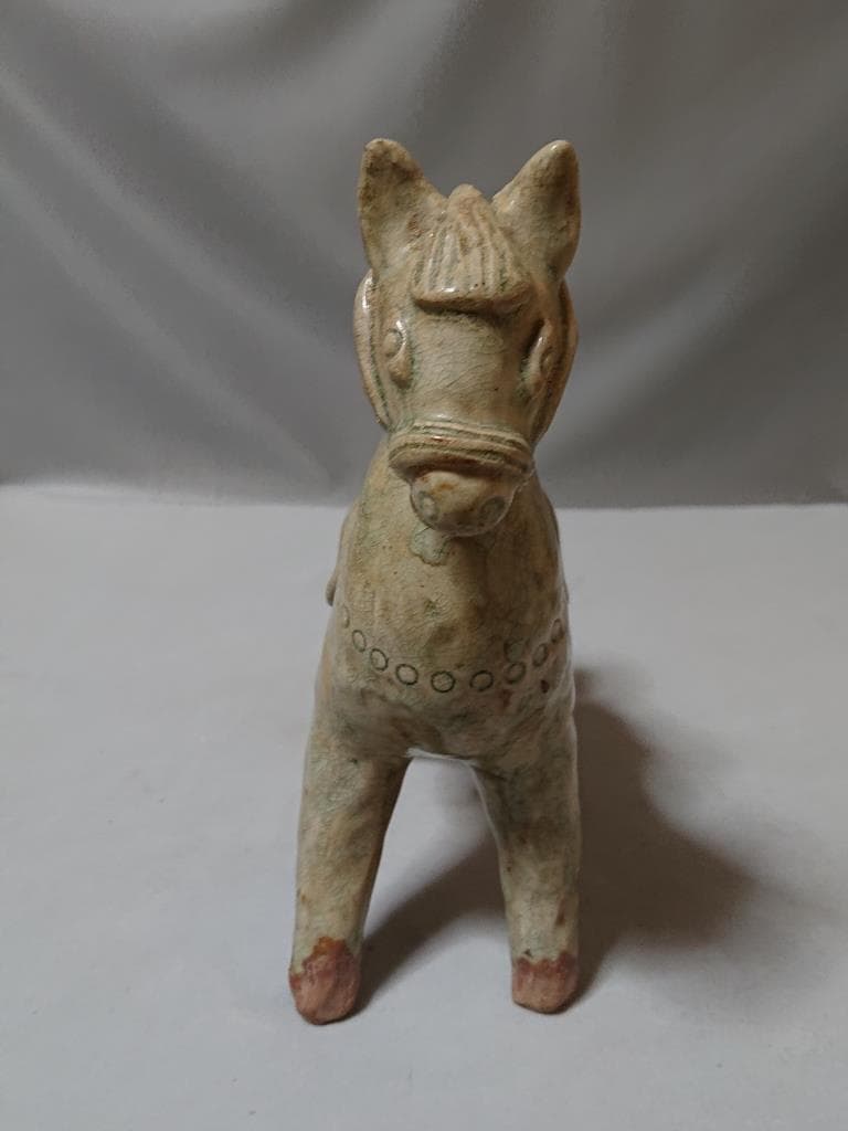 コレクター収集　タイ　バーン窯　青磁馬造形物　15～16世紀