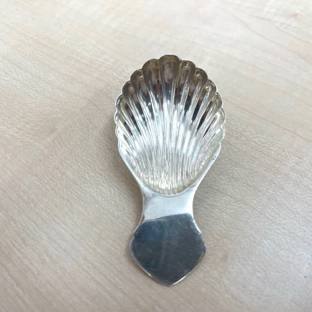 【T】フランクリン ハワード シェル型 銀製ティーキャディースプーン レトロ