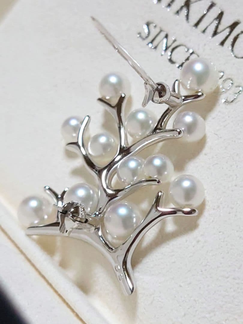 MIKIMOTO 幸福の木ブローチ　SILVER　アコヤ真珠付き