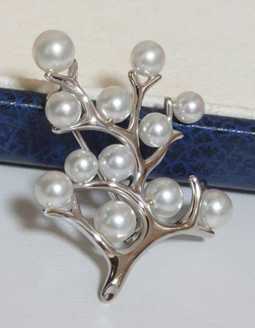 MIKIMOTO 幸福の木ブローチ　SILVER　アコヤ真珠付き