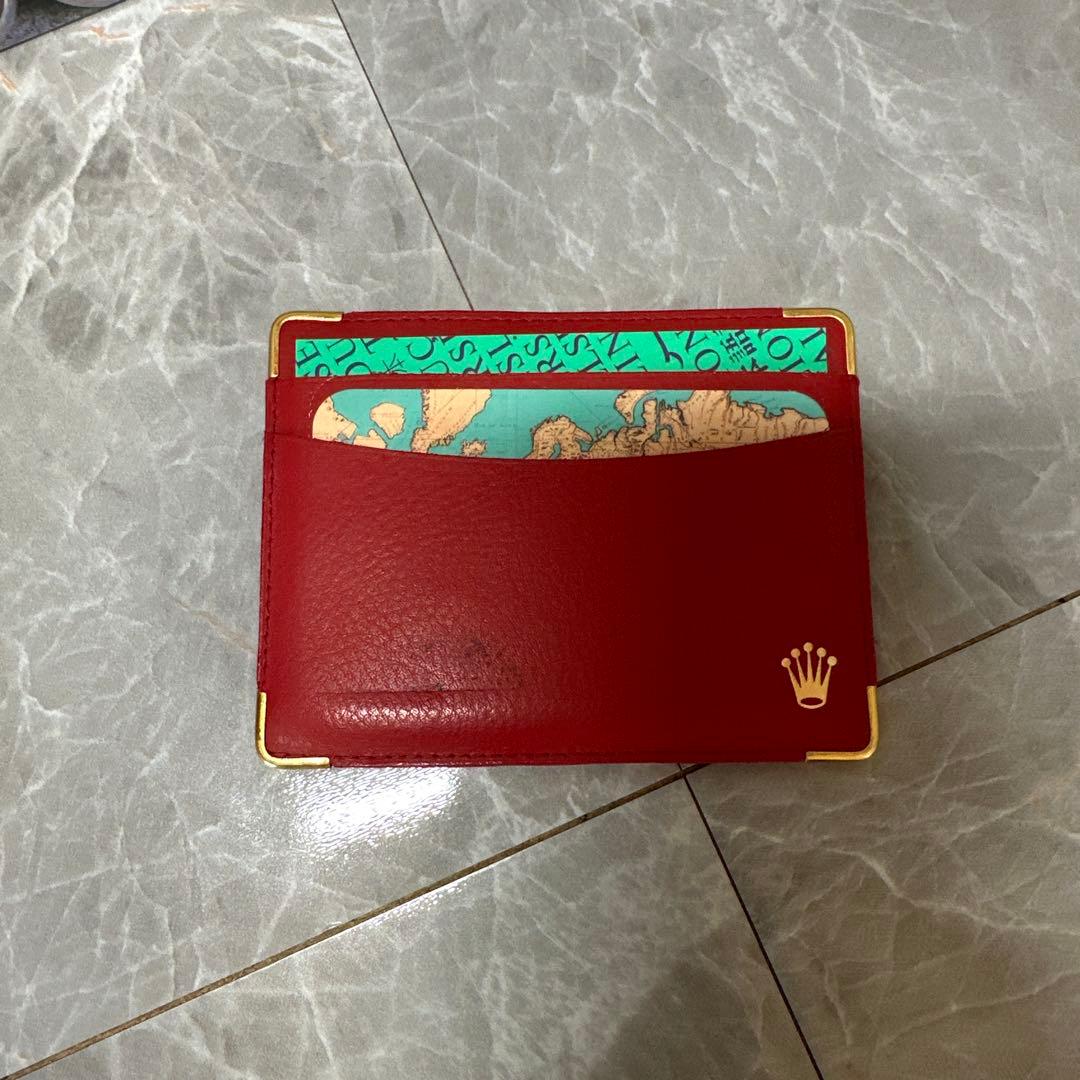 ROLEX レザー製カードケース レッド