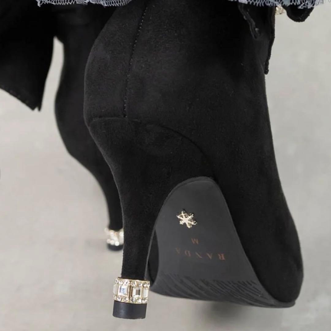 RANDA 2WAY ビジュー×リボン ショートブーツ