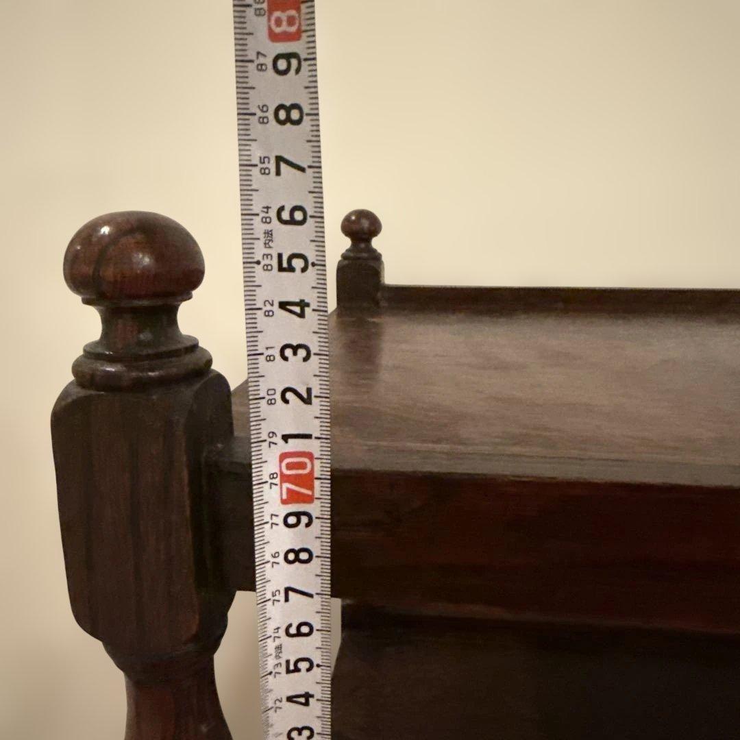 ロイズアンティークス 木製3段 キッチンワゴン ダークブラウン 英国アンティーク