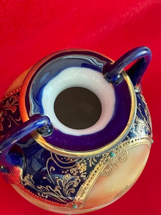 オールドノリタケ　コバルト花瓶