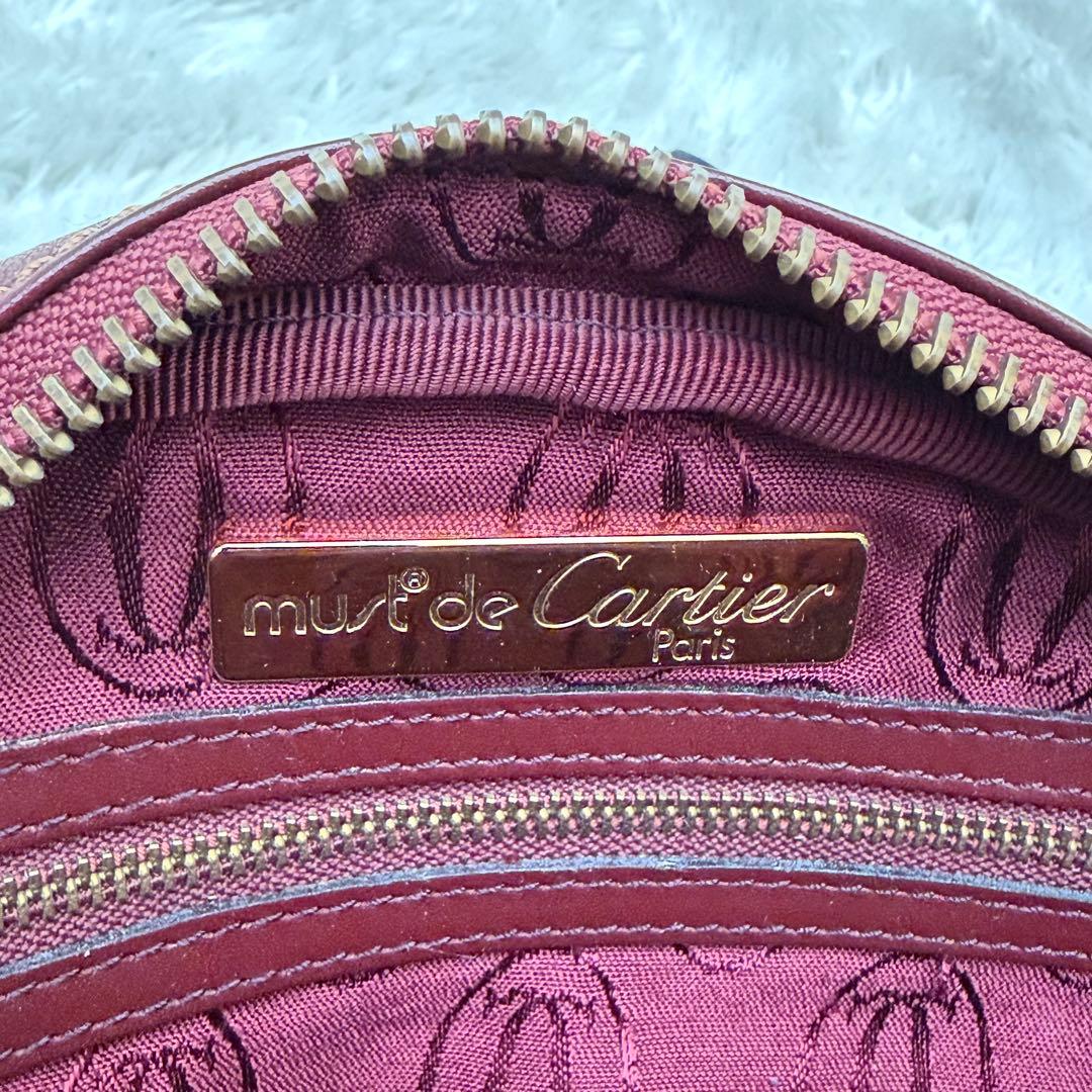 Cartierカルティエ マストライン ショルダーバッグ ボルドー レザー