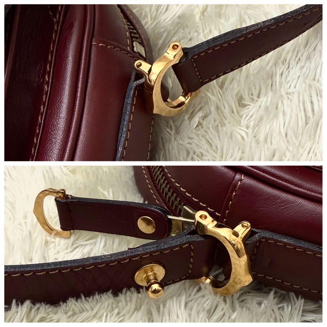 Cartierカルティエ マストライン ショルダーバッグ ボルドー レザー