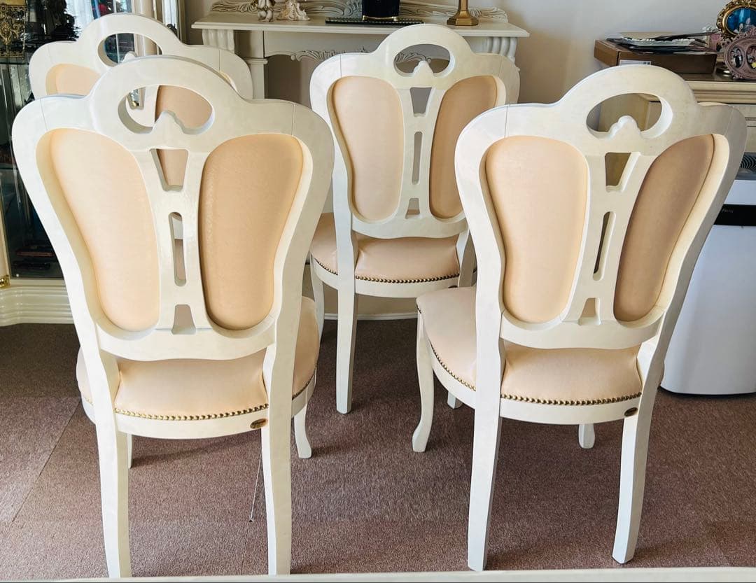 ④サルタレッリ　猫脚チェア※4脚同時販売のみ(この商品のみ小さなヘコミ有り)