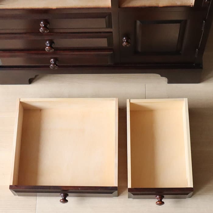 北海道民芸家具 ライティングビューロー カバ材 チェスト 日本製