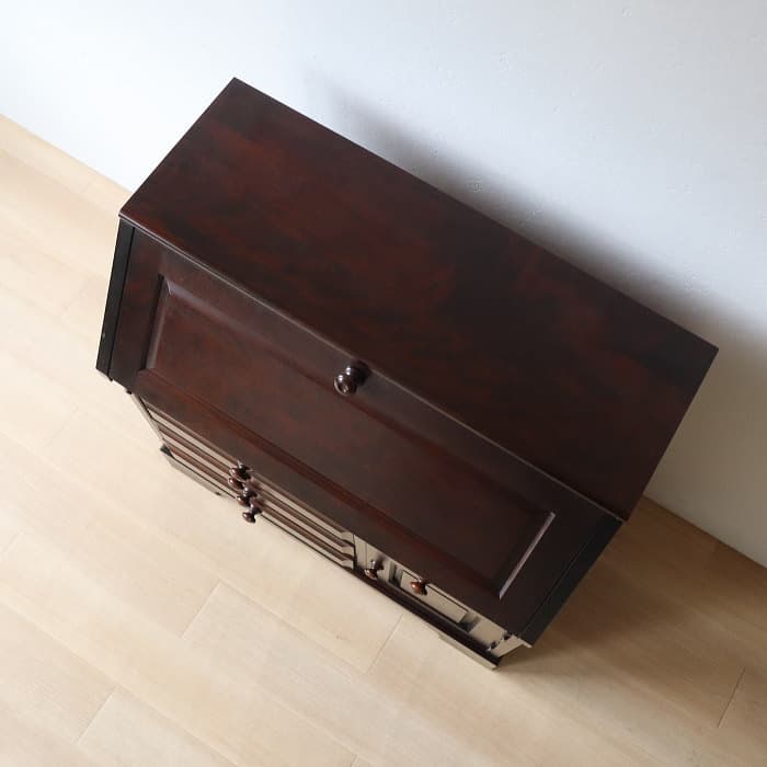 北海道民芸家具 ライティングビューロー カバ材 チェスト 日本製