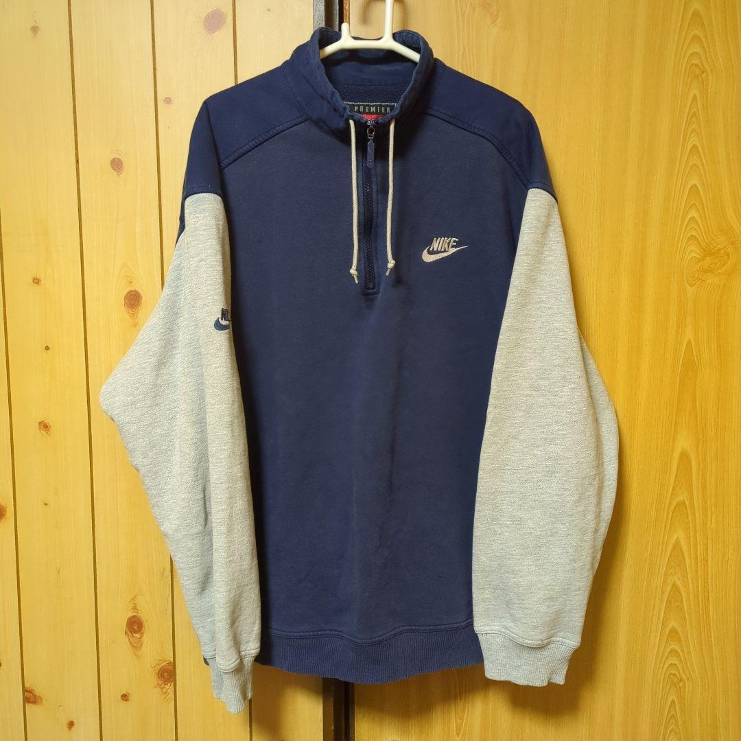 【希少】90s NIKE premier ナイキ　ハーフジップ　スウェット　L