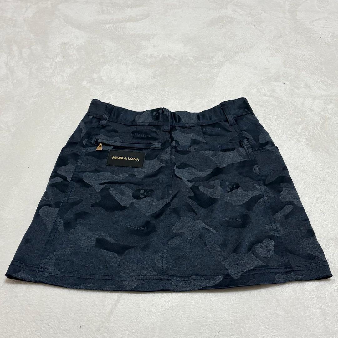 MARK & LONA カモフラスカート 迷彩 ゴルフウェア ブラック系 36